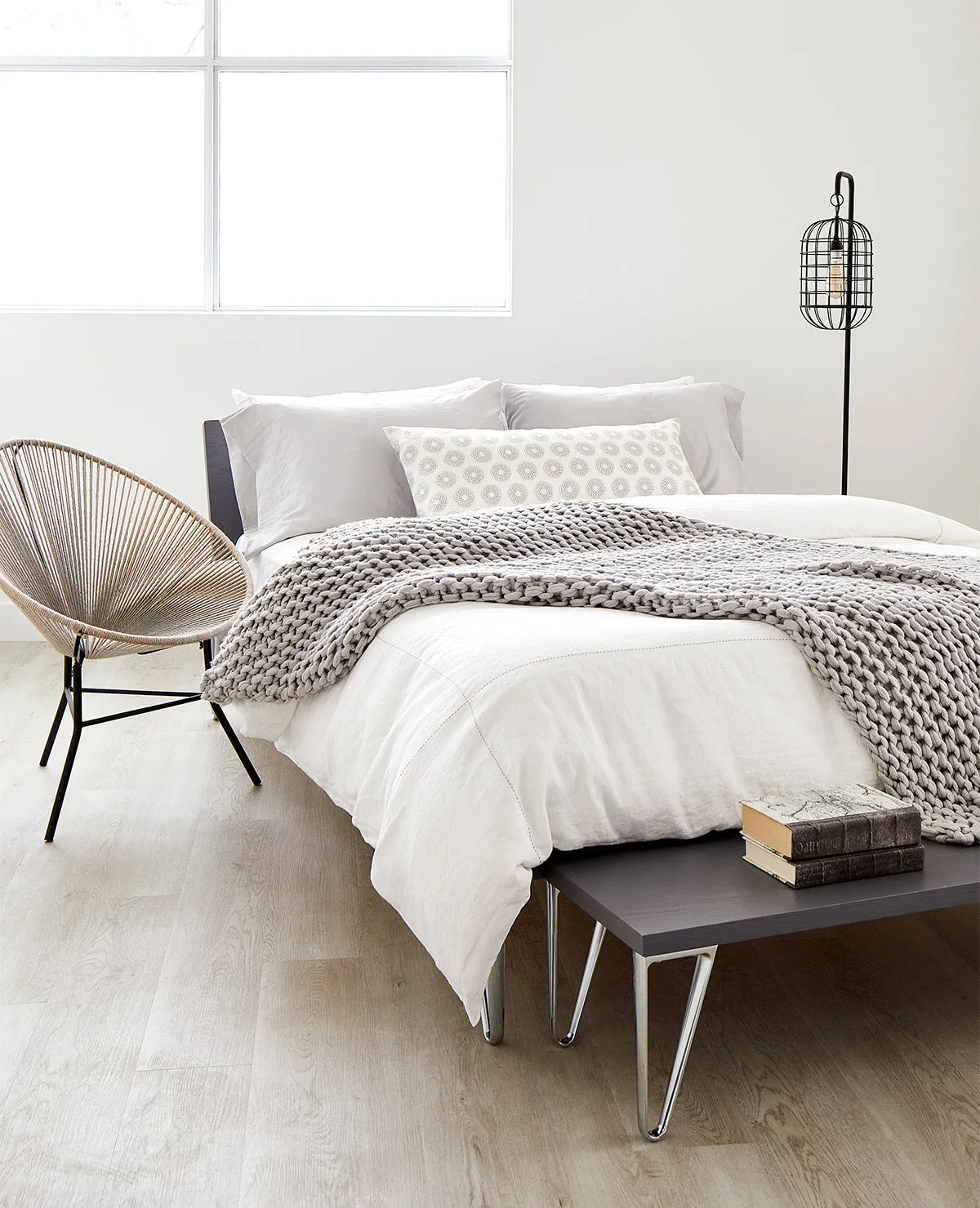 Finn Chunky Knit Throw Silver