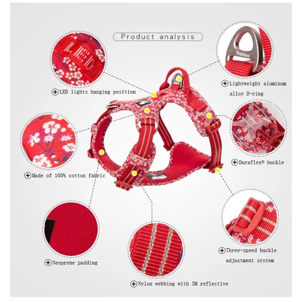 Floral Design Cotton Fabric Breathable and Reflective Harness