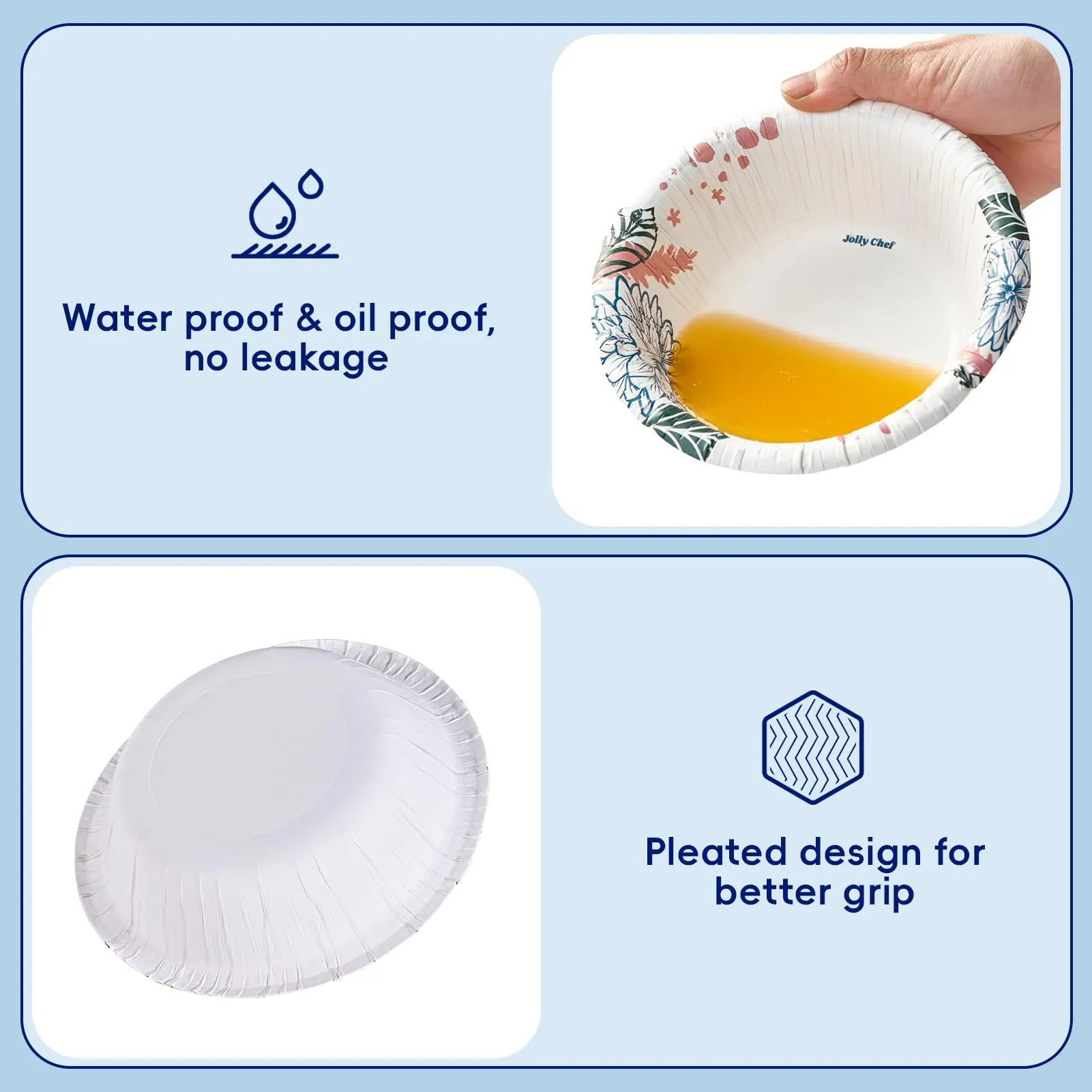 Flower Pattern Paper Bowls