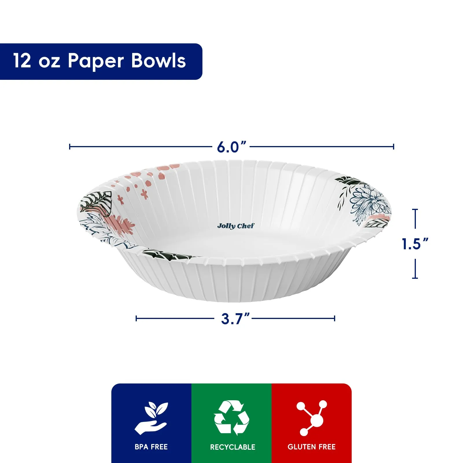 Flower Pattern Paper Bowls