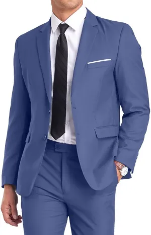Fxzpiodi Mens Suit Slim Fit 2 Piece Suits,Two Button Solid Business Wedding Tuxedo Suit for Prom Suit Jacket and Pants