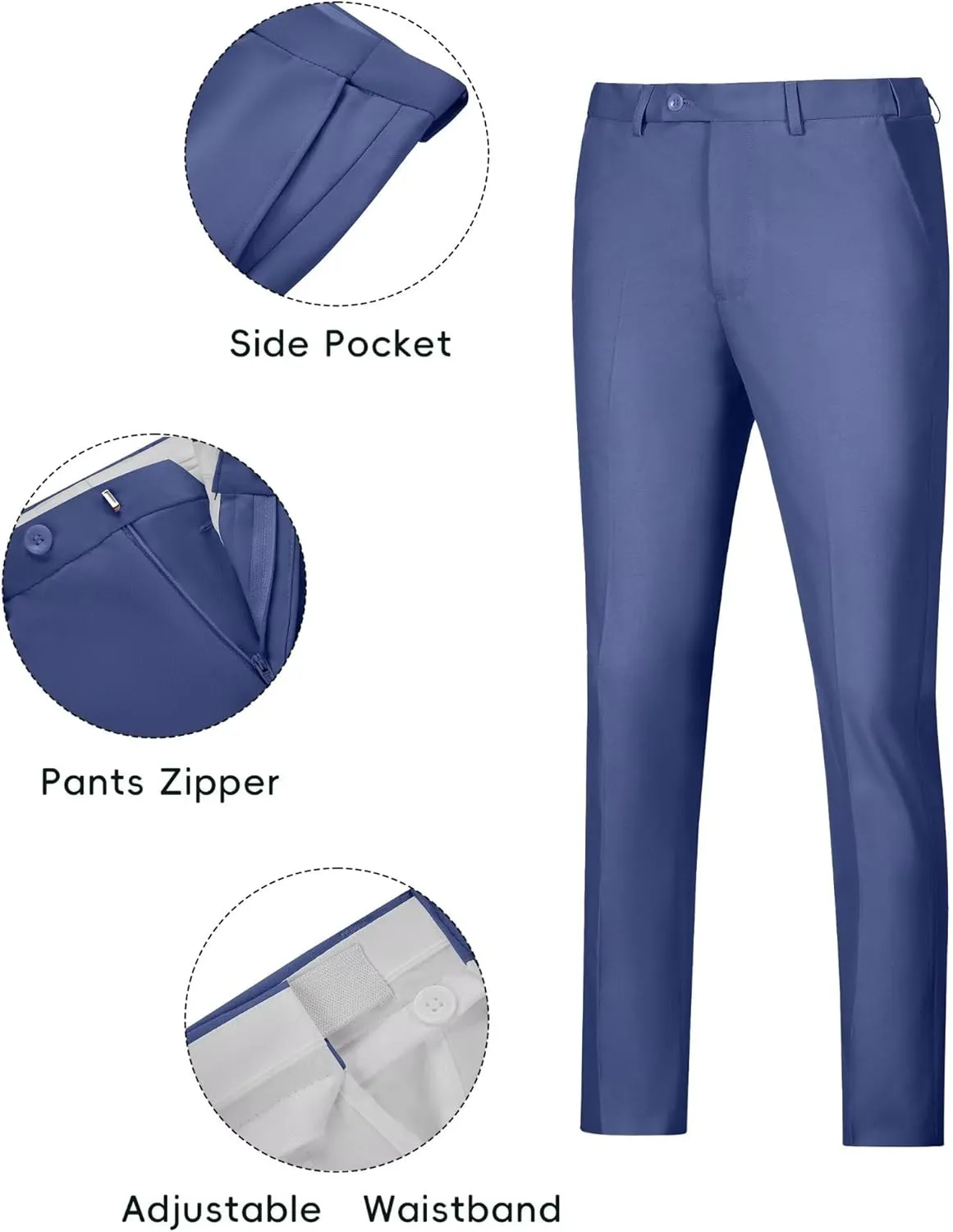 Fxzpiodi Mens Suit Slim Fit 2 Piece Suits,Two Button Solid Business Wedding Tuxedo Suit for Prom Suit Jacket and Pants