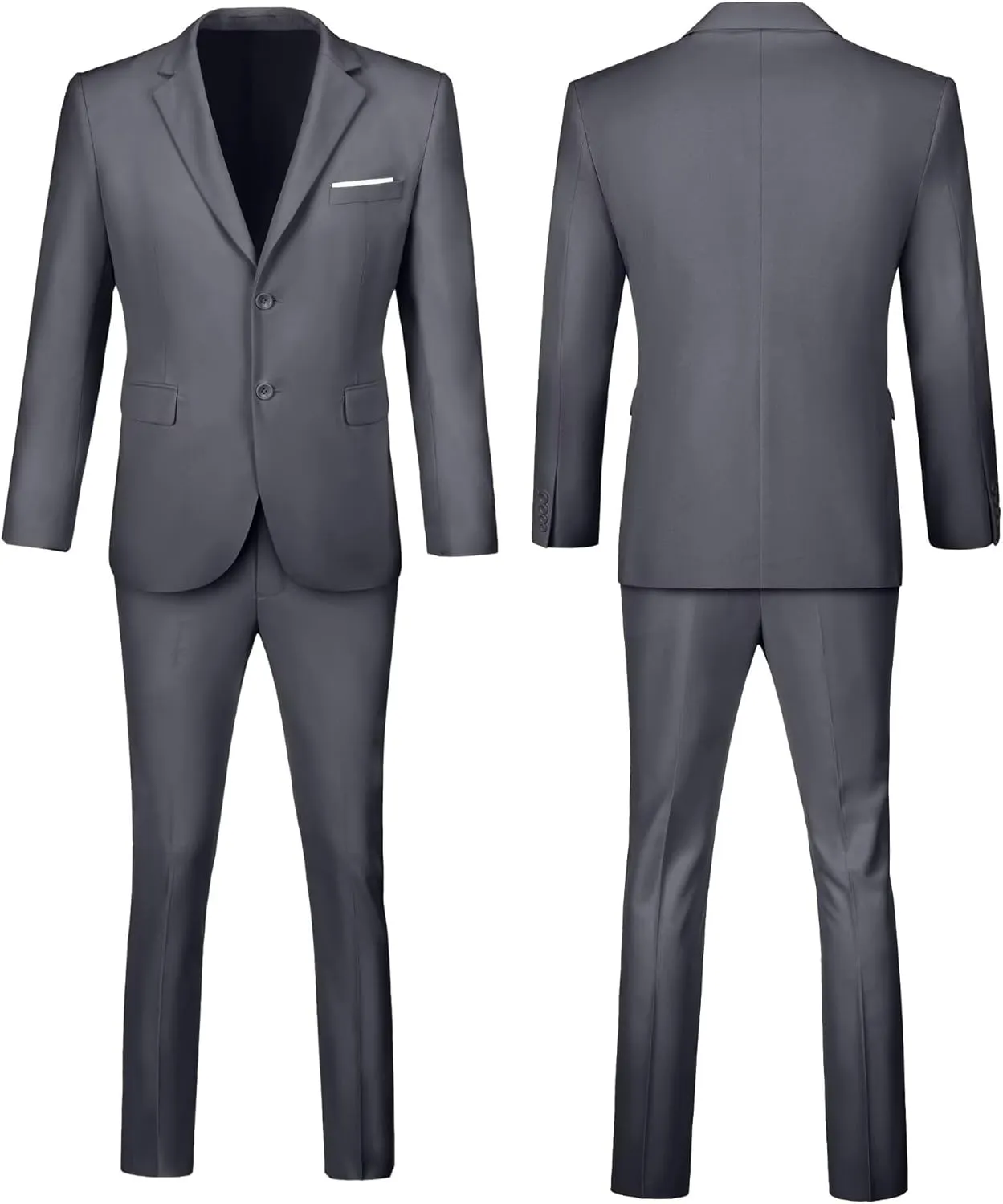 Fxzpiodi Mens Suit Slim Fit 2 Piece Suits,Two Button Solid Business Wedding Tuxedo Suit for Prom Suit Jacket and Pants