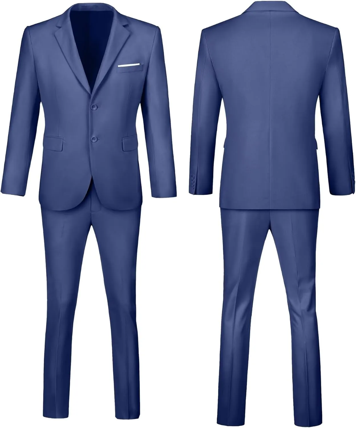 Fxzpiodi Mens Suit Slim Fit 2 Piece Suits,Two Button Solid Business Wedding Tuxedo Suit for Prom Suit Jacket and Pants