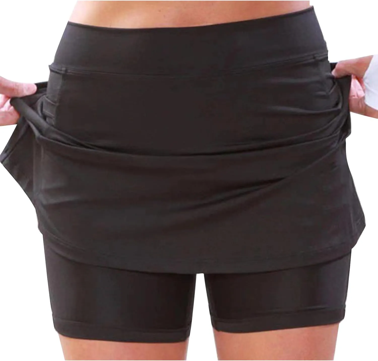 FZYLQY Skorts for Womens Dressy Casual High Waisted Athletic Tennis Skirt Tummy Control Plus Size Golf Skirts with Shorts