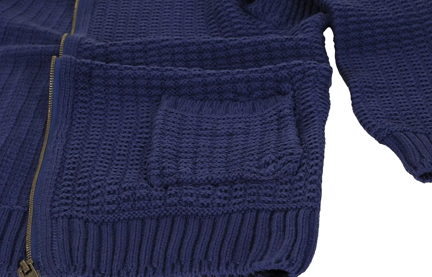 Gioberti Mens 100% Cotton Milano Knit Full-Zip Sweater