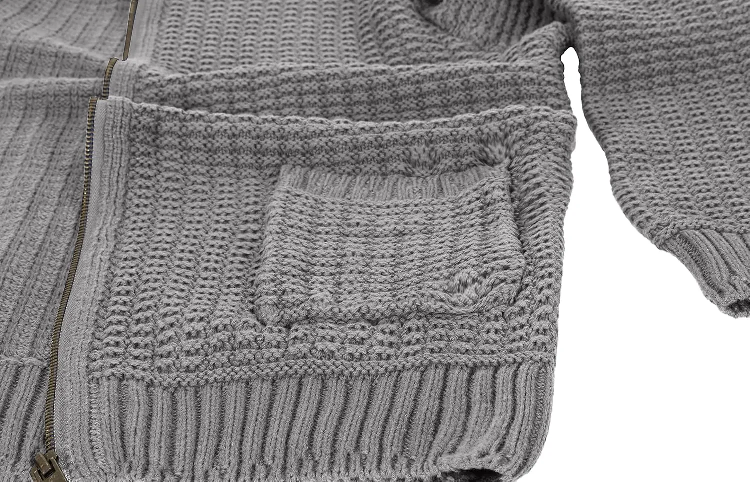 Gioberti Mens 100% Cotton Milano Knit Full-Zip Sweater