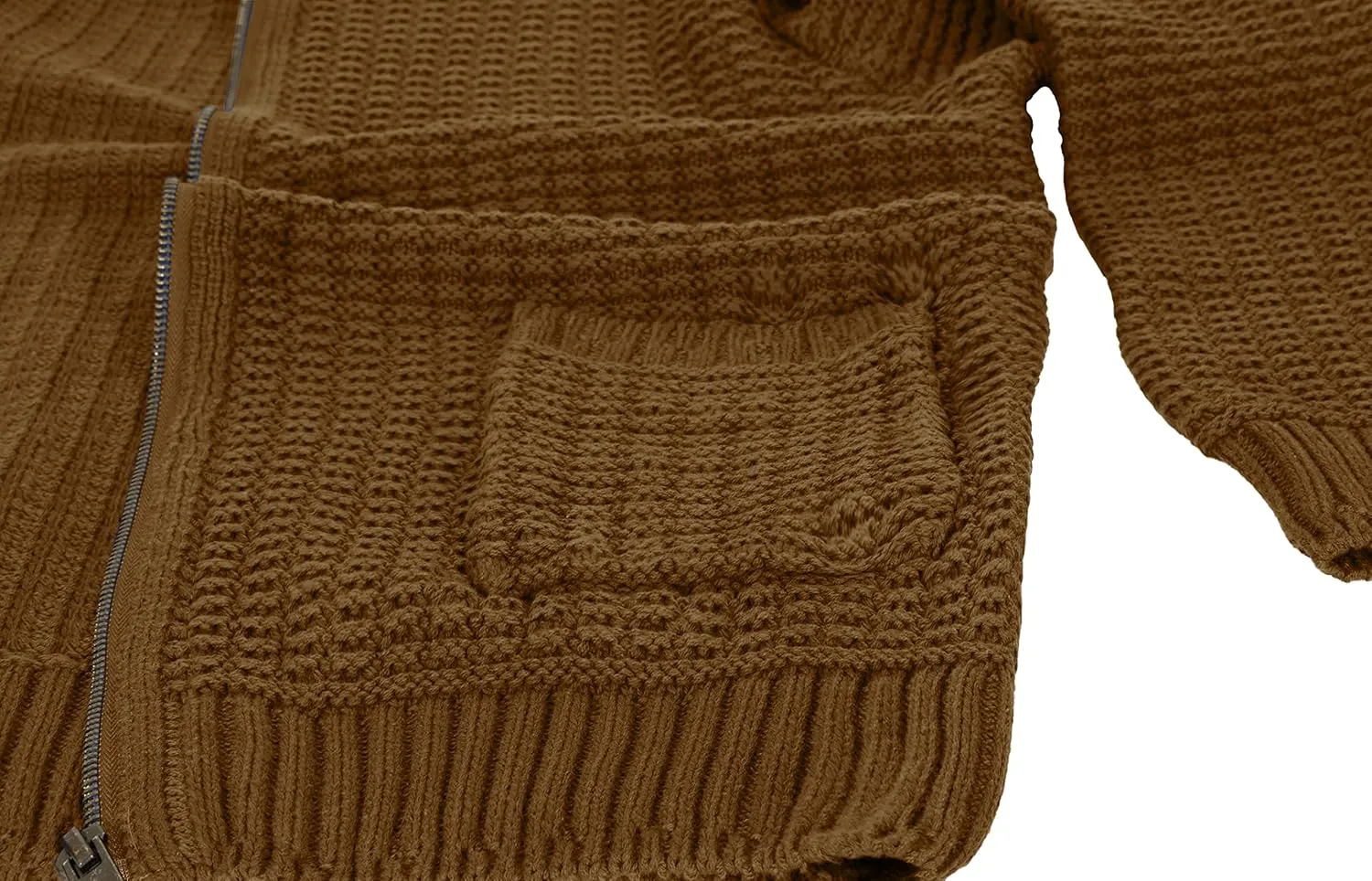 Gioberti Mens 100% Cotton Milano Knit Full-Zip Sweater