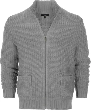 Gioberti Mens 100% Cotton Milano Knit Full-Zip Sweater