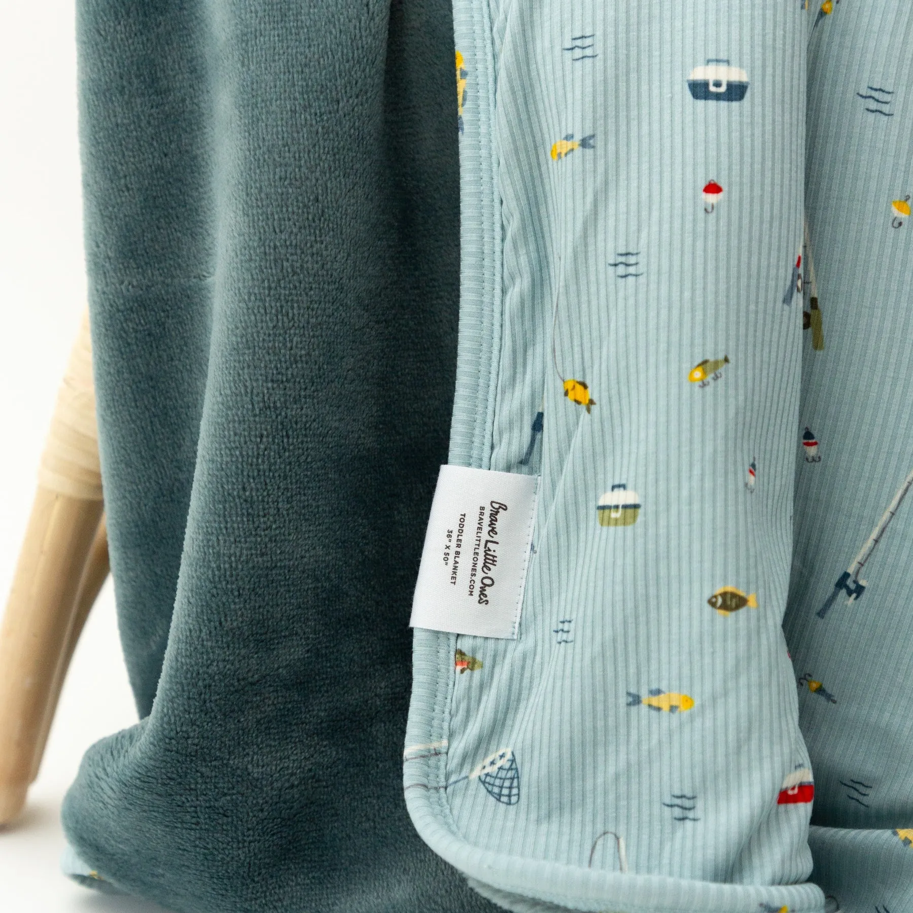 Gone Fishing Small Ribbed Youth Blanket
