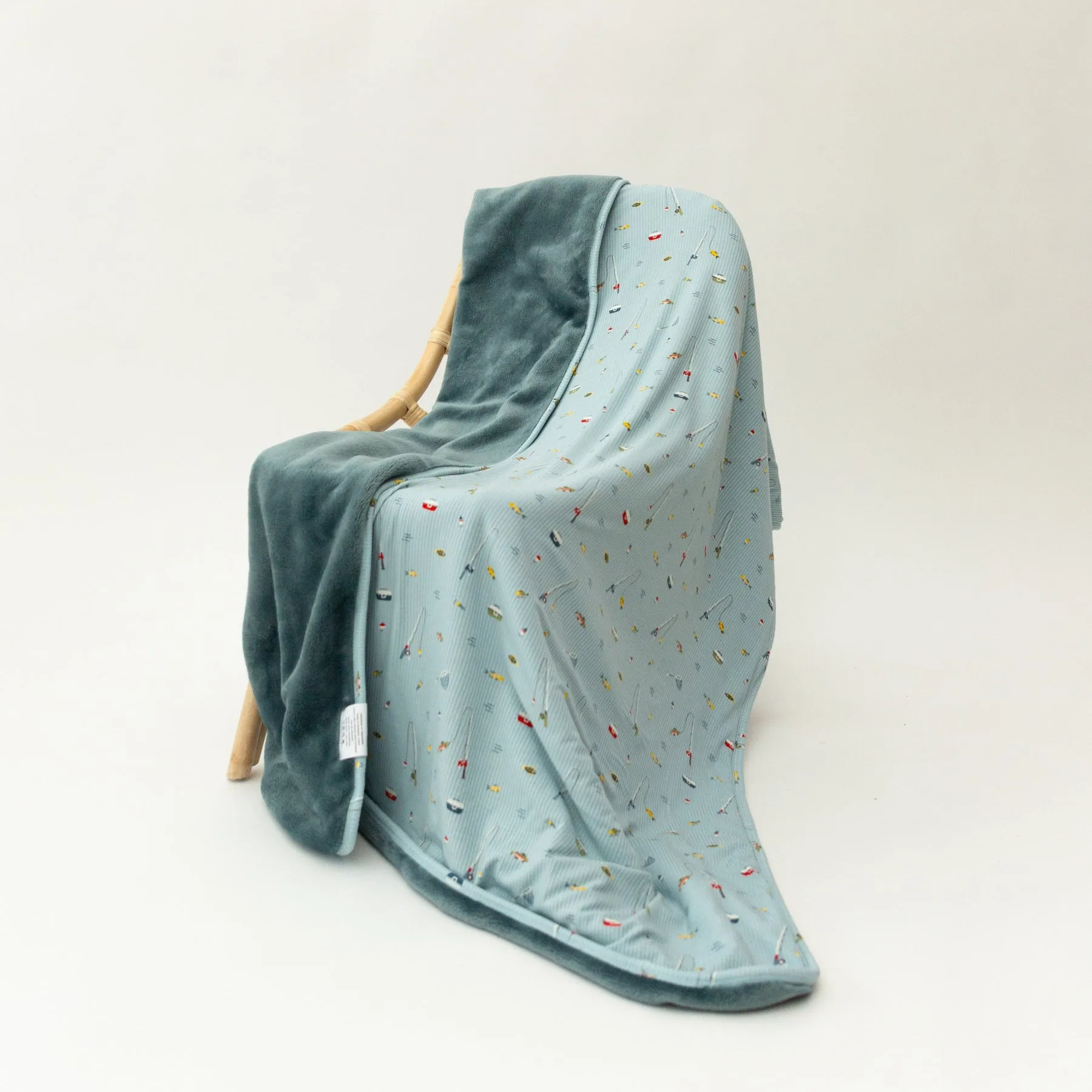 Gone Fishing Small Ribbed Youth Blanket