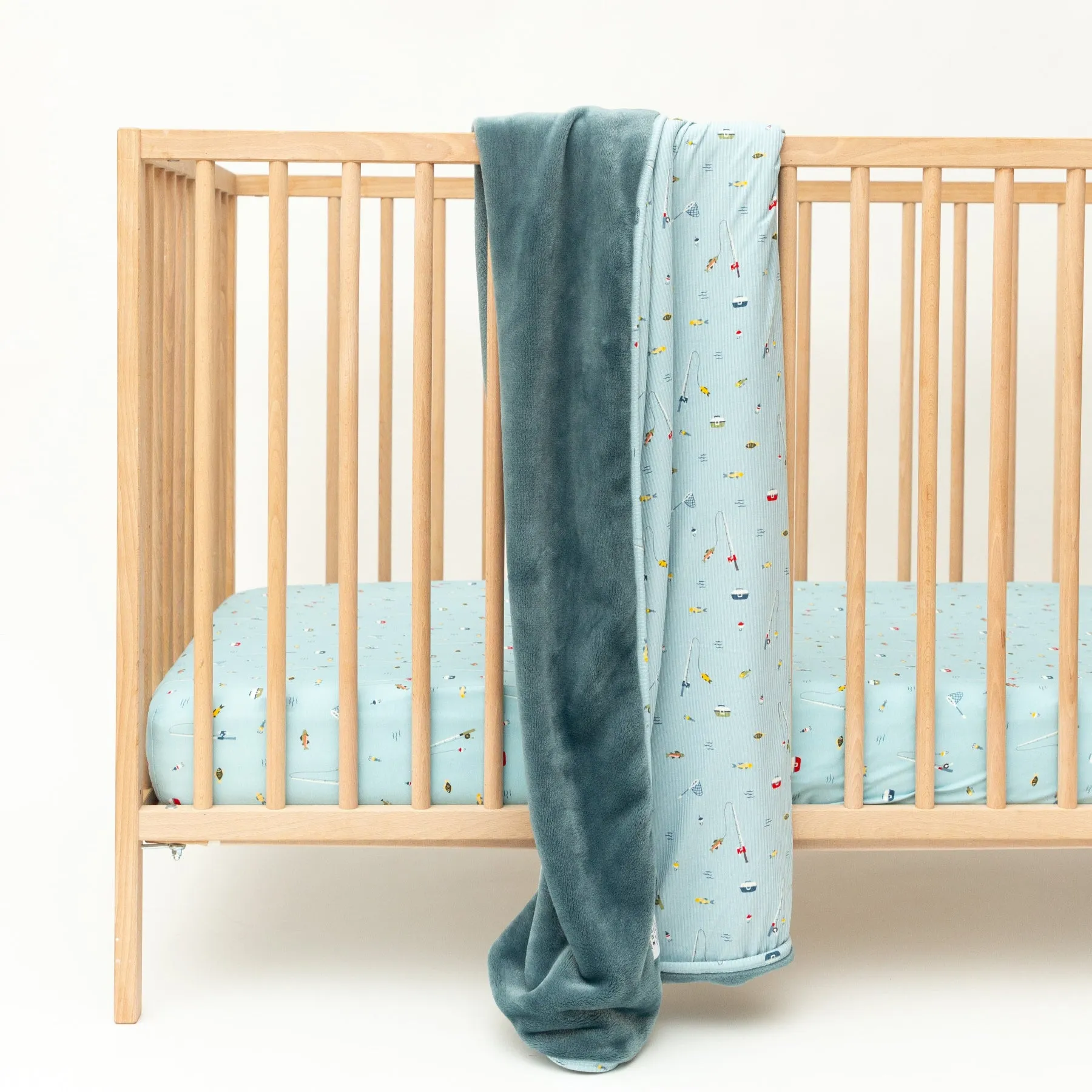 Gone Fishing Small Ribbed Youth Blanket