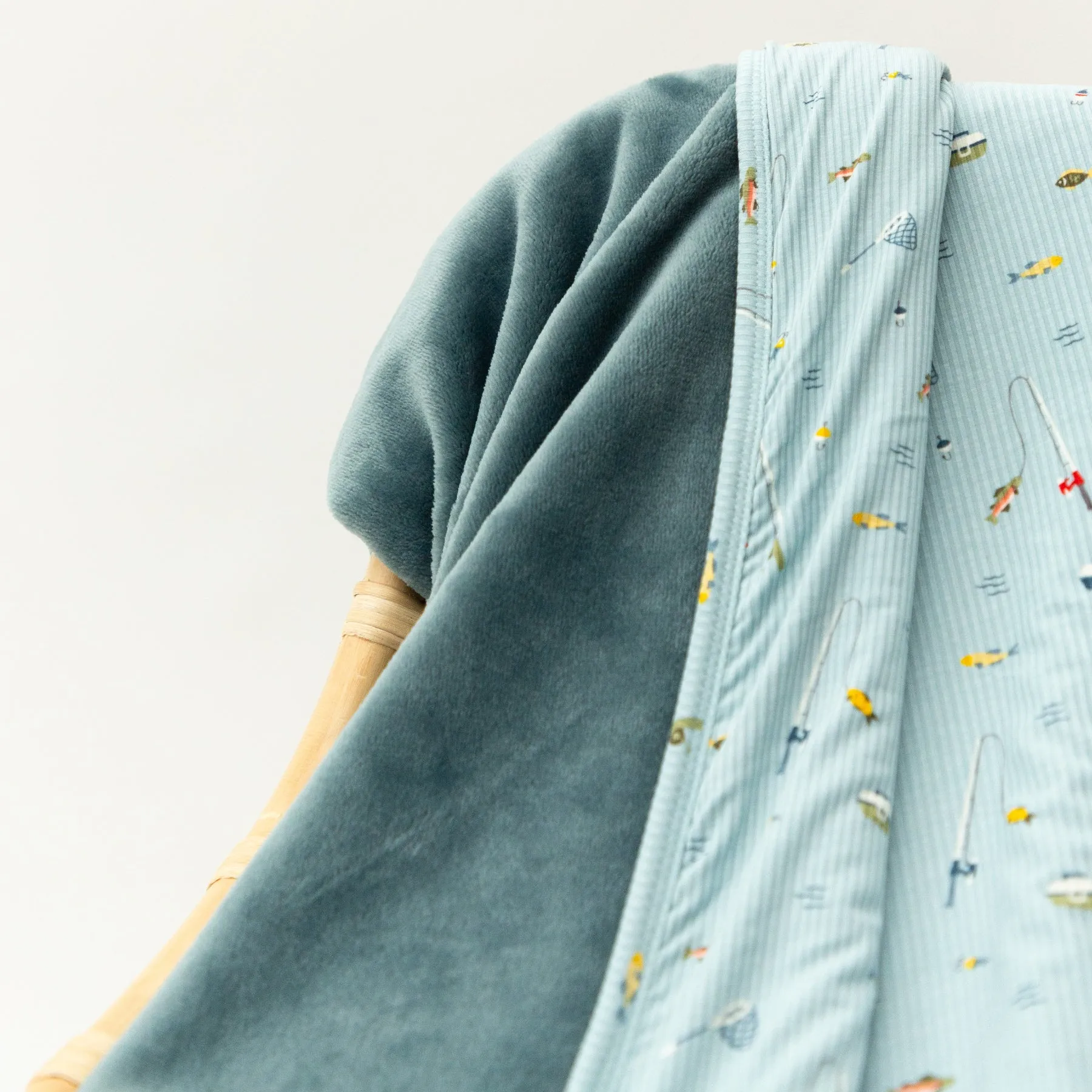 Gone Fishing Small Ribbed Youth Blanket