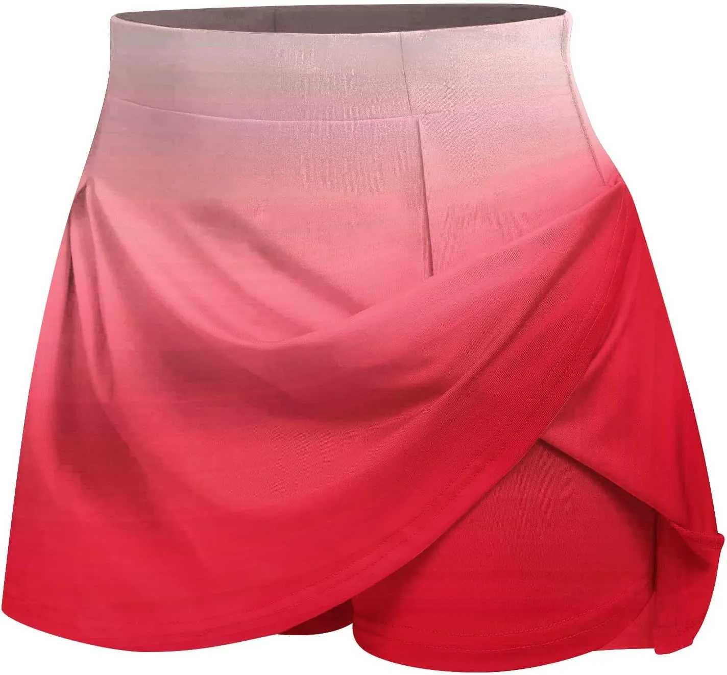 HGps8w Women High Waisted Tennis Skirts Gradient Athletic Stretchy Tummy Control Flowy Golf Skorts Skirts with Pockets Shorts