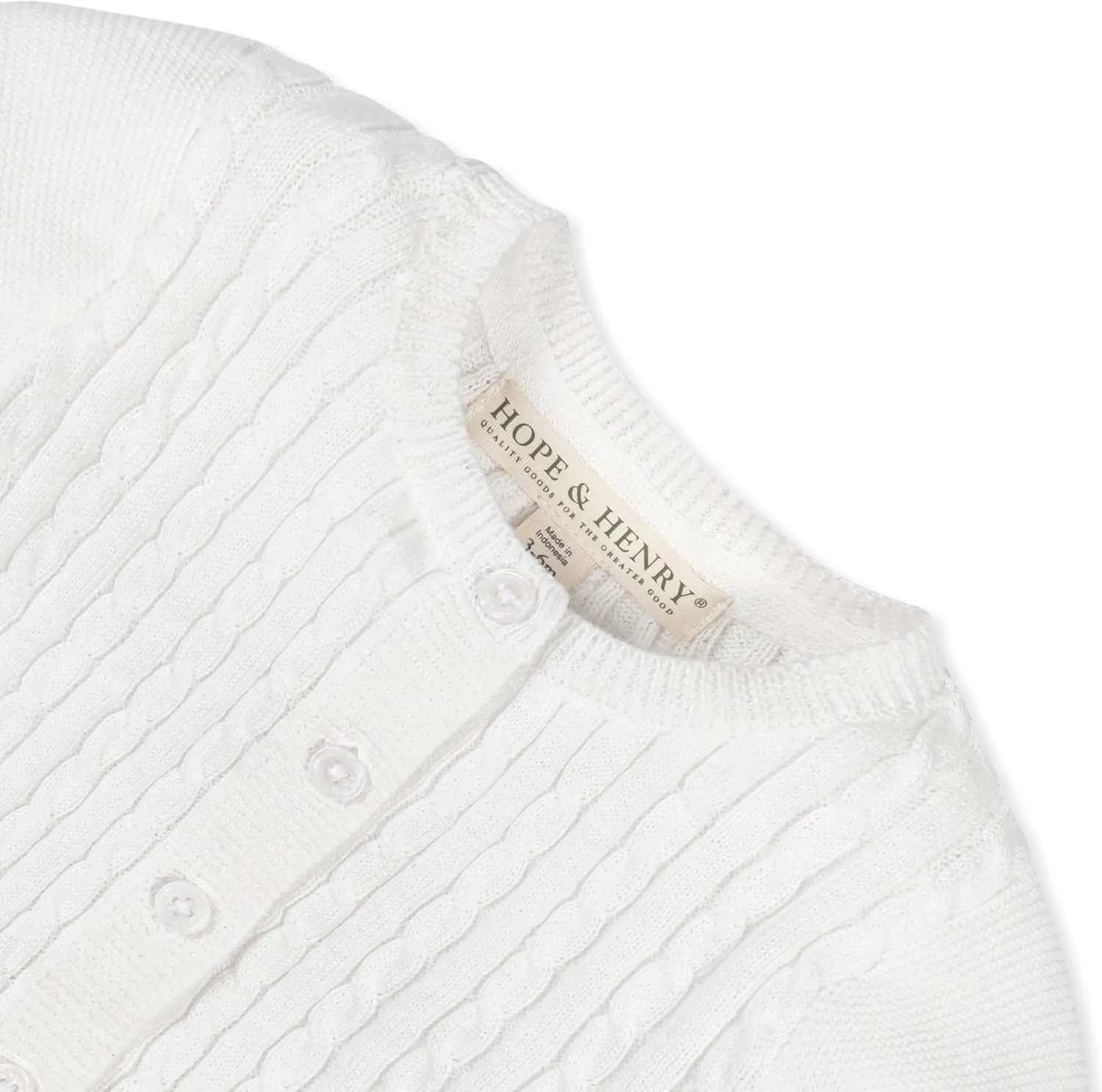 Hope & Henry Layette Cable Cardigan