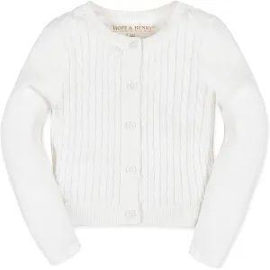 Hope & Henry Layette Cable Cardigan