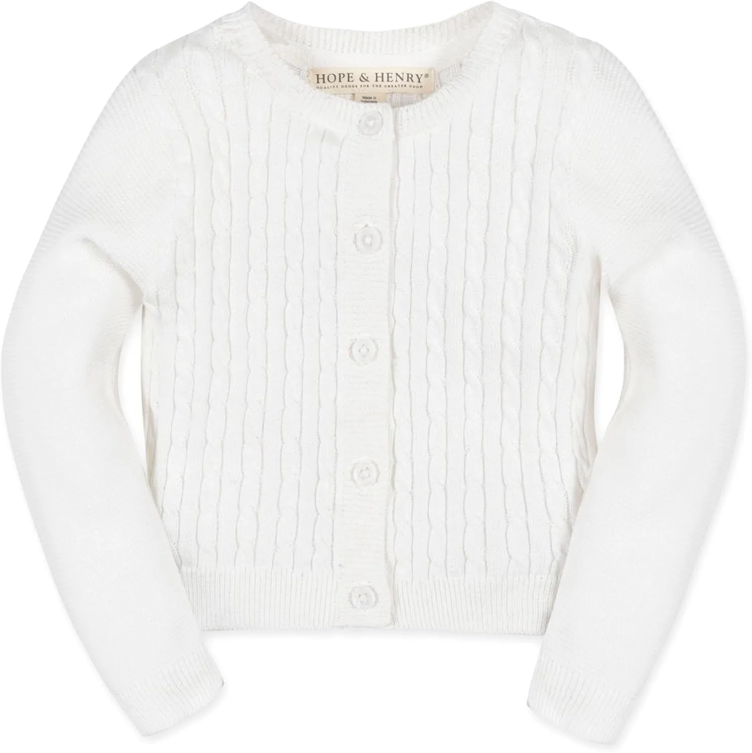 Hope & Henry Layette Cable Cardigan
