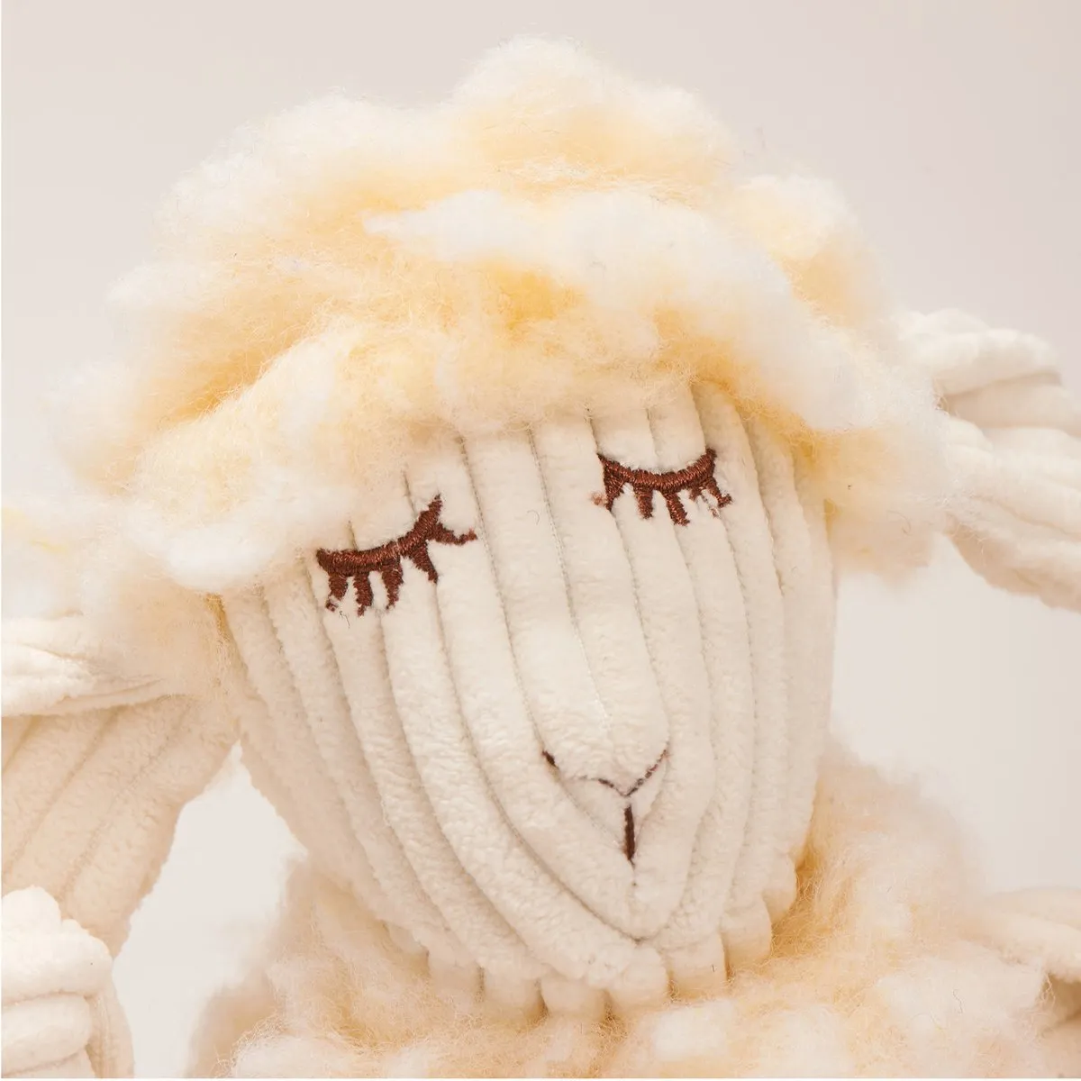 HuggleHounds Fluffer Knottie Durable Squeaky Plush Dog Toy, Louise Lamb
