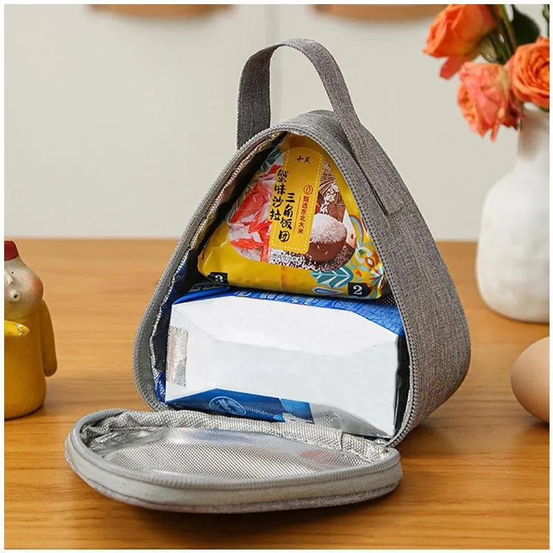 Insulated Mini Triangular Thermal Lunch Bag -Ad-498 Grey