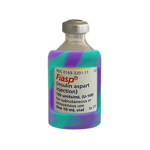 Insulin Vial Protective Silicone Sleeve- Purple-Green