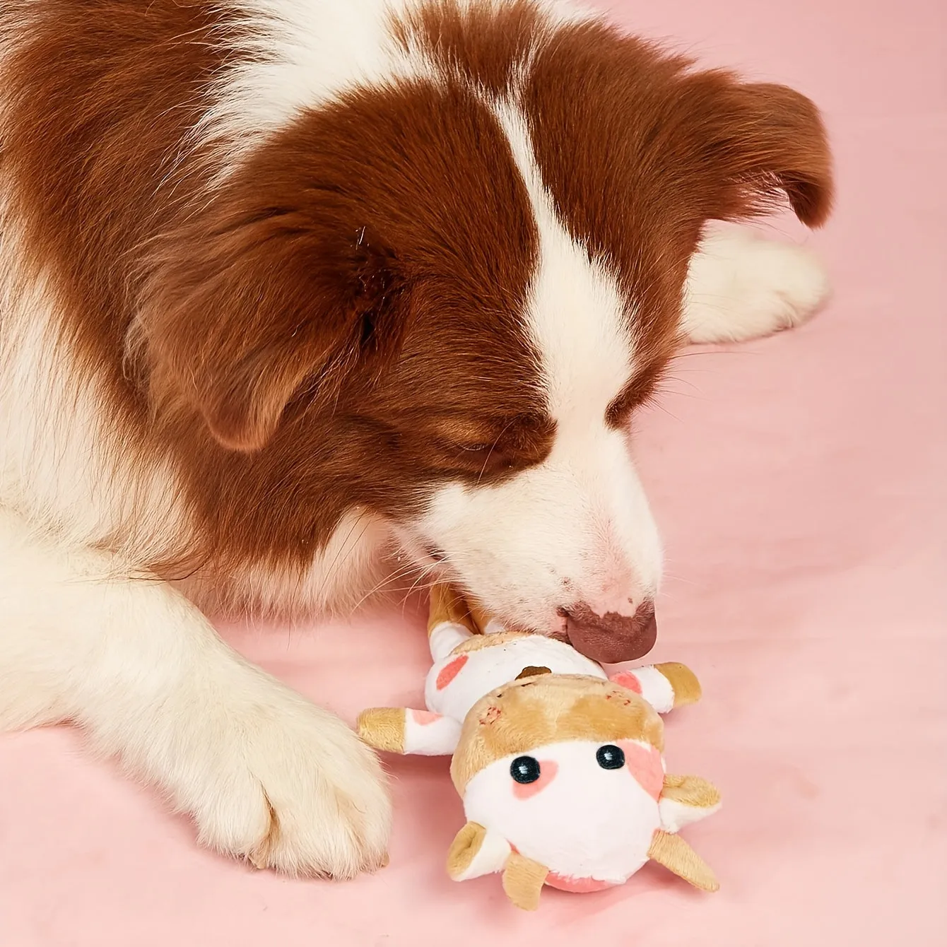 Interactive Plush Toy for Dogs Durable Cartoon Cow Design