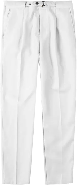 JEShifangjiusu Men's Dress Trousers Solid Color Flat Front Skinny Business Pants Slim Fit Chino Pencil Formal Pants (30,White), White, 30