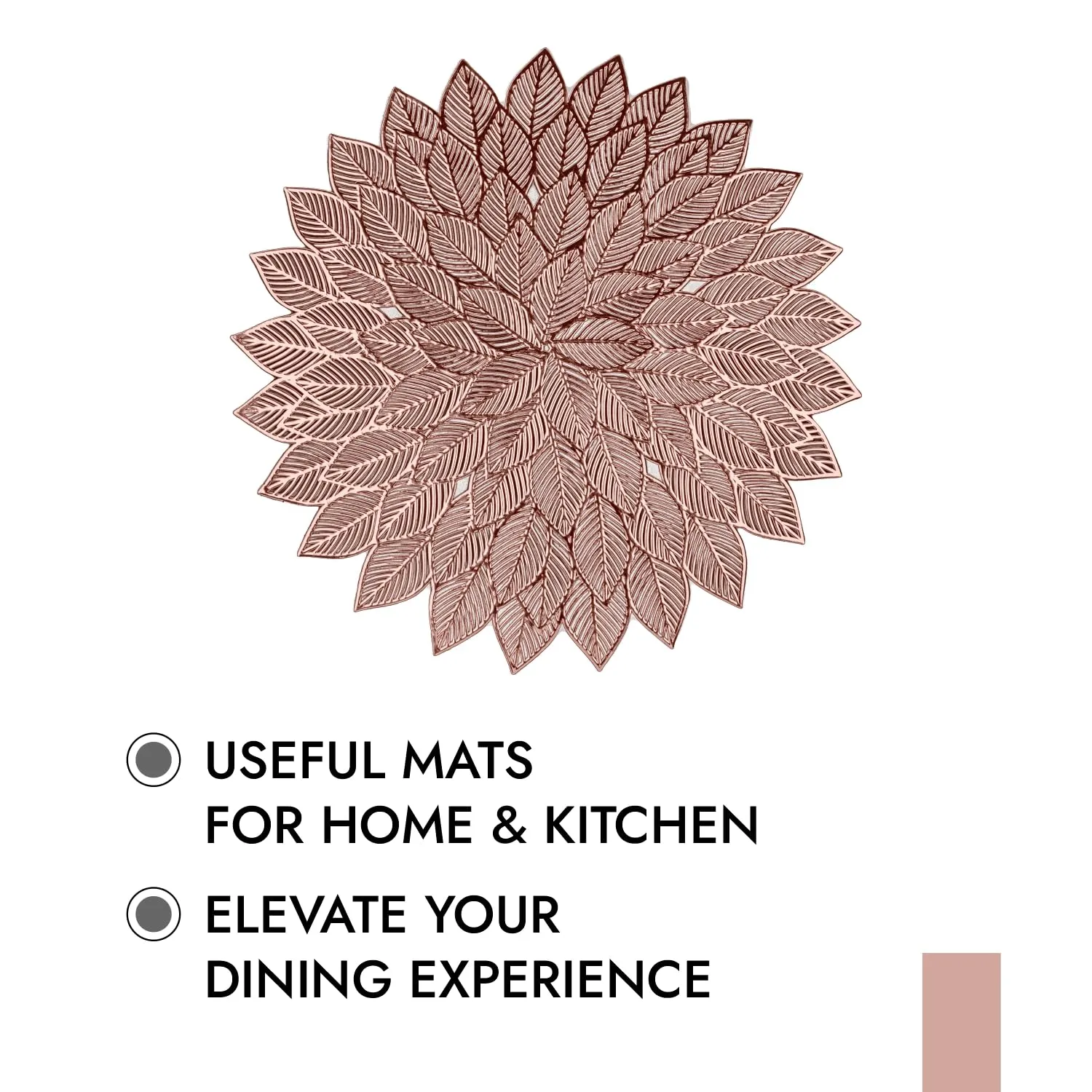 Kuber Industries Side Table Mats | Table Mat for Bedroom | Bed-Side Table Mat | Center Table Mat | Table Dining Mat | Table Runner Mat | Round Flower | 2 Piece Set | Copper