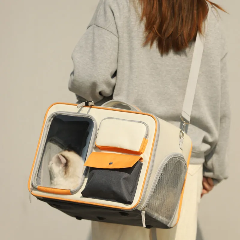 Large Capacity Dogs And Cats Backpack Light-proof Double Layer / Mochila para perros y gatos de gran capacidad, resistente a la luz y de doble capa