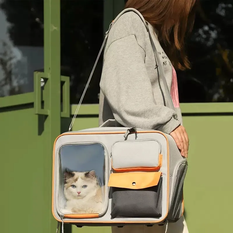 Large Capacity Dogs And Cats Backpack Light-proof Double Layer / Mochila para perros y gatos de gran capacidad, resistente a la luz y de doble capa