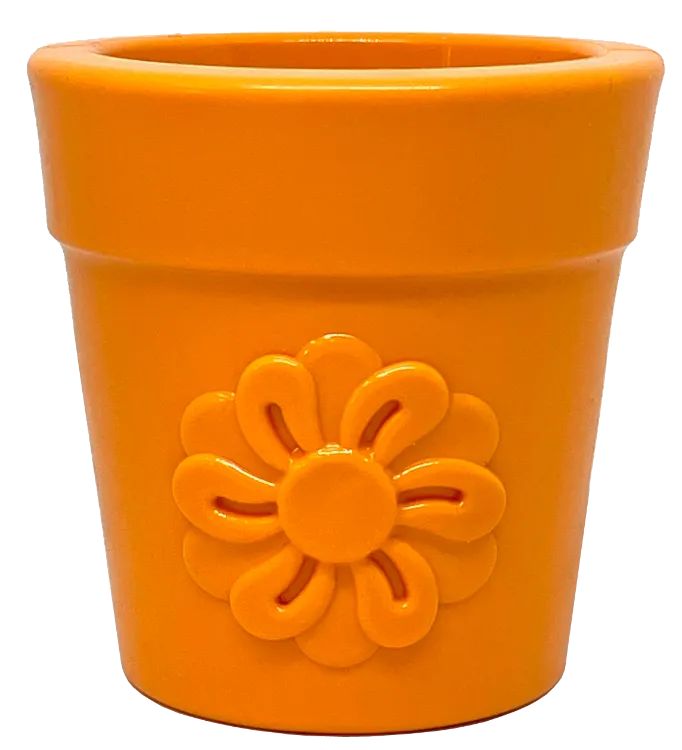 Large Flower Pot Durable PUP-X Rubber eCup Treat Dispenser & Enrichment Toy