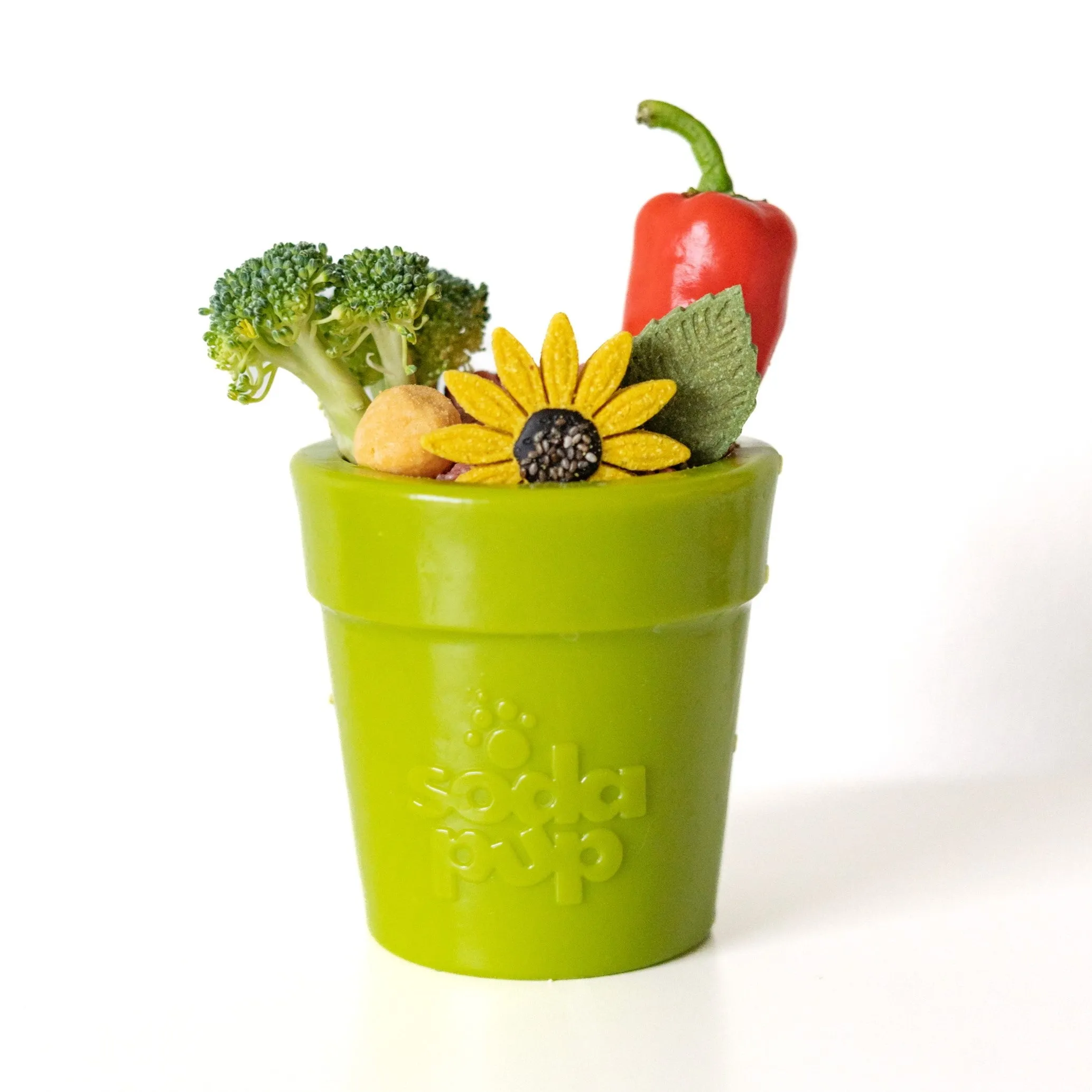 Large Flower Pot Durable PUP-X Rubber eCup Treat Dispenser & Enrichment Toy