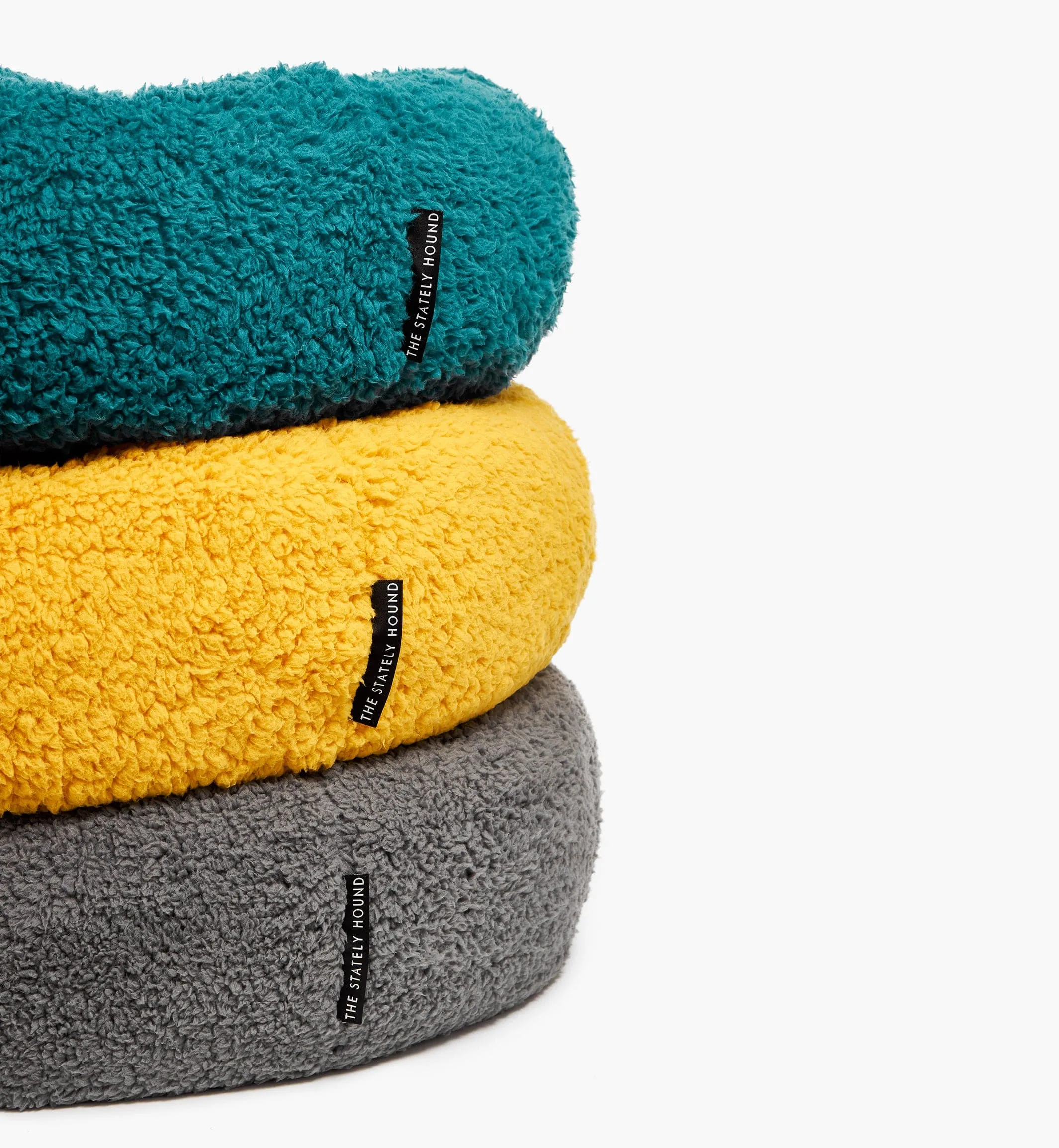 Luxury Round Donut Calming Dog Bed in Yellow