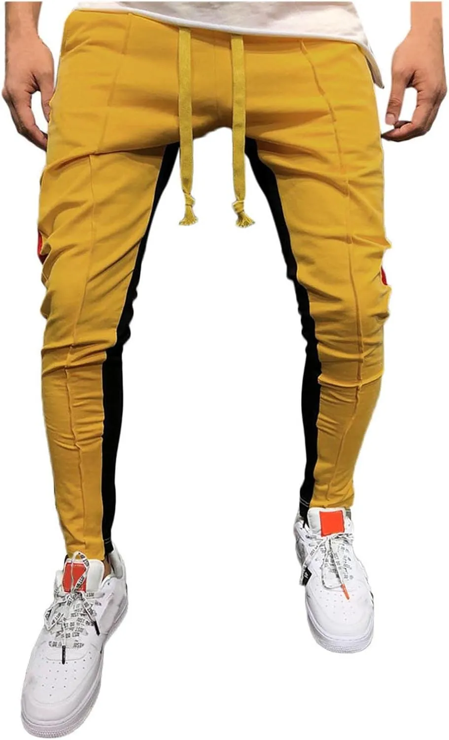 Man Casual Pants Palazzo Pants for Men Mens Slim-Fit Chino Trousers Casual Classic Straight Leg Mens Pants Trendy