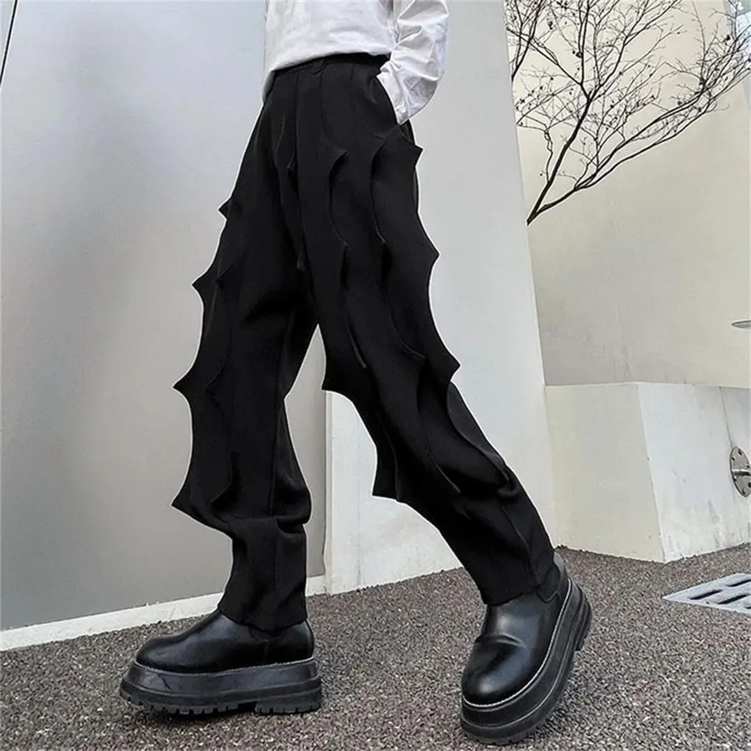 Men Pleated Casual Harem Pants Soild Color Midi Waist Pockets Party Trousers