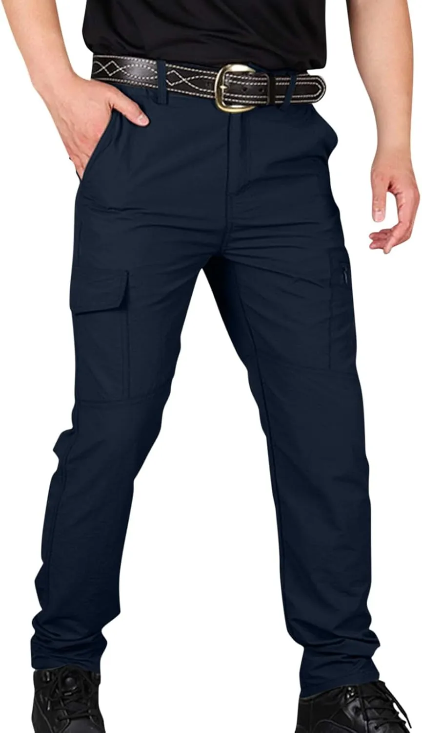Mencomfy Cargo Pants Waterproof Ripstop Flex Work Pants Construction Tactic Hiking Outdoor Lightweight Trousers