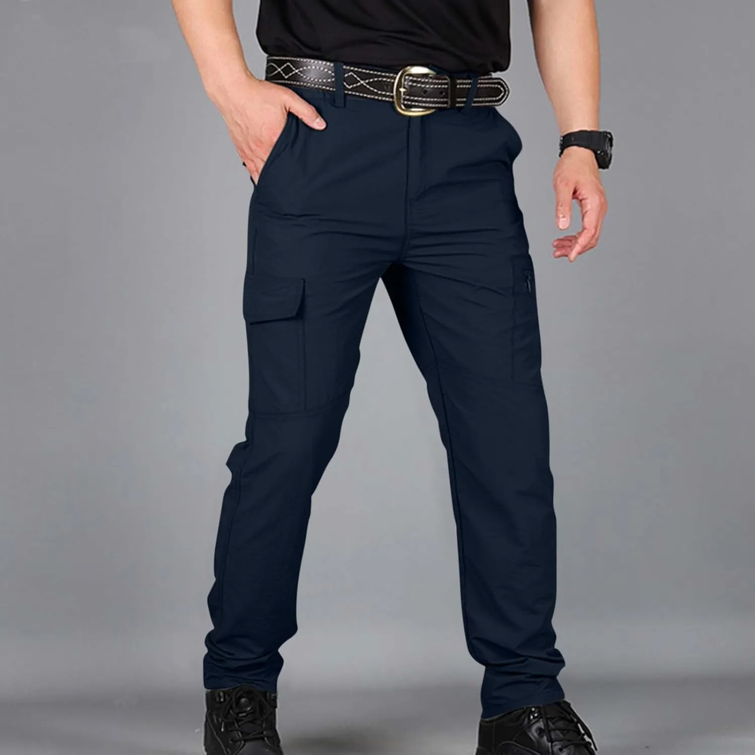 Mencomfy Cargo Pants Waterproof Ripstop Flex Work Pants Construction Tactic Hiking Outdoor Lightweight Trousers