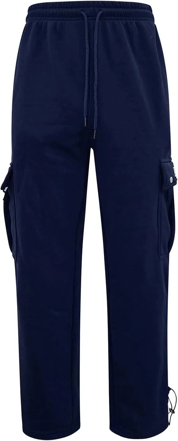 Men's Cargo Pants Plus Size Pocket Lace Up Elastic Waist Pants Trousers Overall Cute Plush