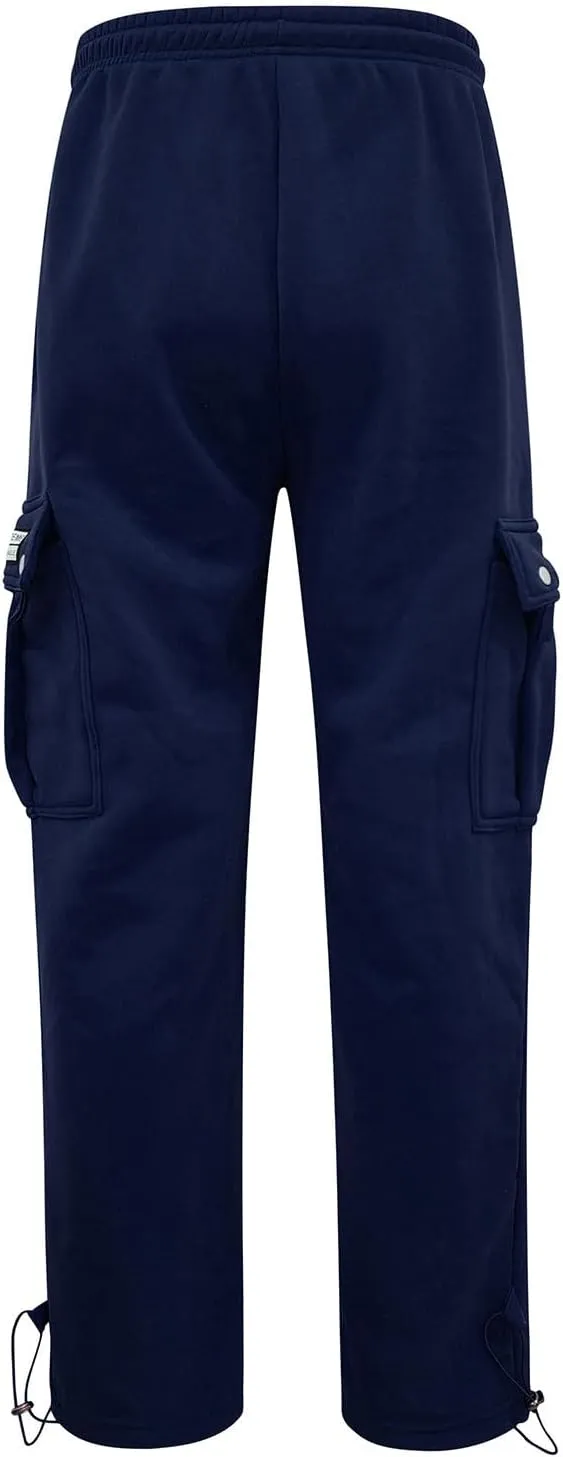 Men's Cargo Pants Plus Size Pocket Lace Up Elastic Waist Pants Trousers Overall Cute Plush