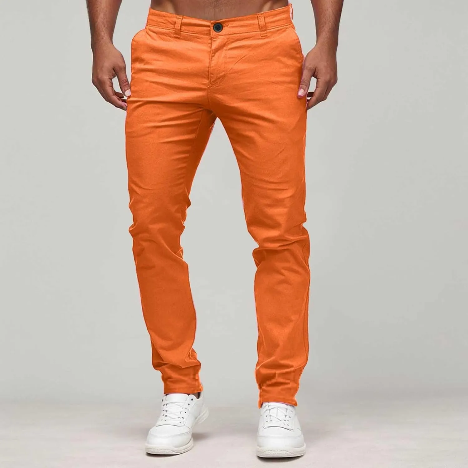 Mens Chinos Dress Pants Slim Fit Skinny Stretch Casual Pants Lightweight Comfy Hiking Travel Slacks Trousers 2024