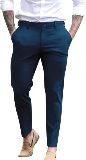Mens Dress Pants,Fashion Slim Fit Chino Work Suit Pants Classic Expandable Waist Formal Dress Suit Trousers