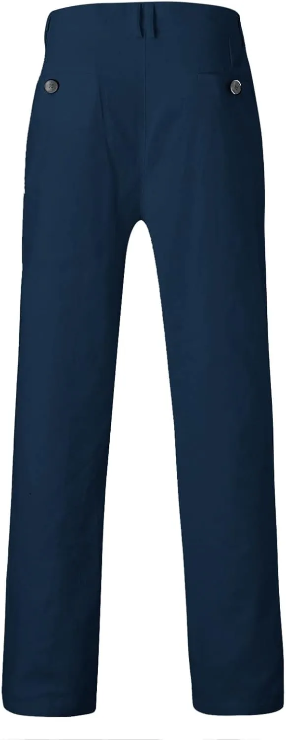 Mens Dress Pants,Fashion Slim Fit Chino Work Suit Pants Classic Expandable Waist Formal Dress Suit Trousers