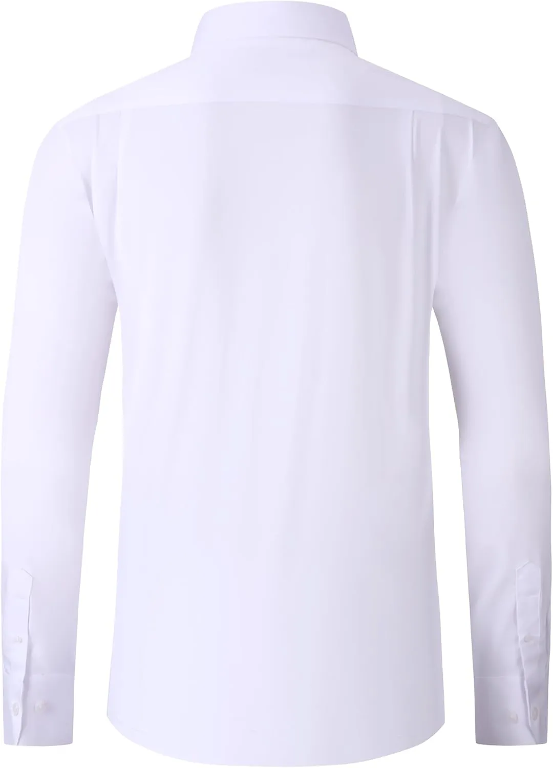 Men's Dress Shirts Wrinkle-Free Long Sleeve Stretch Solid Formal Business Spread Collar Regular fit Shirt