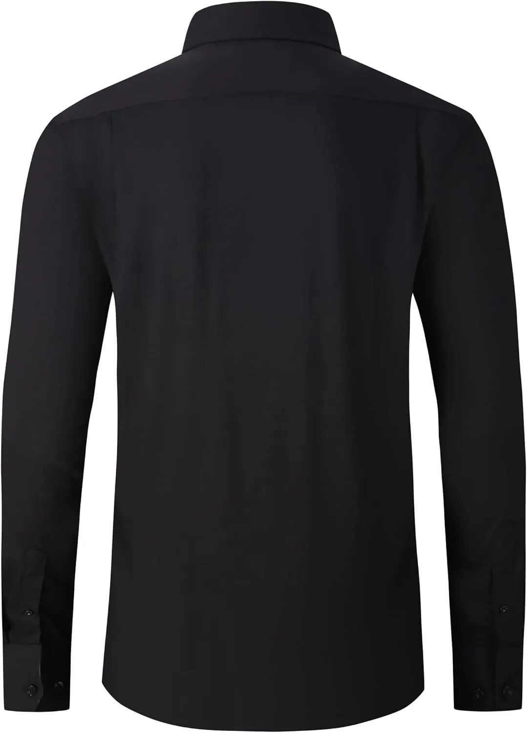 Men's Dress Shirts Wrinkle-Free Long Sleeve Stretch Solid Formal Business Spread Collar Regular fit Shirt