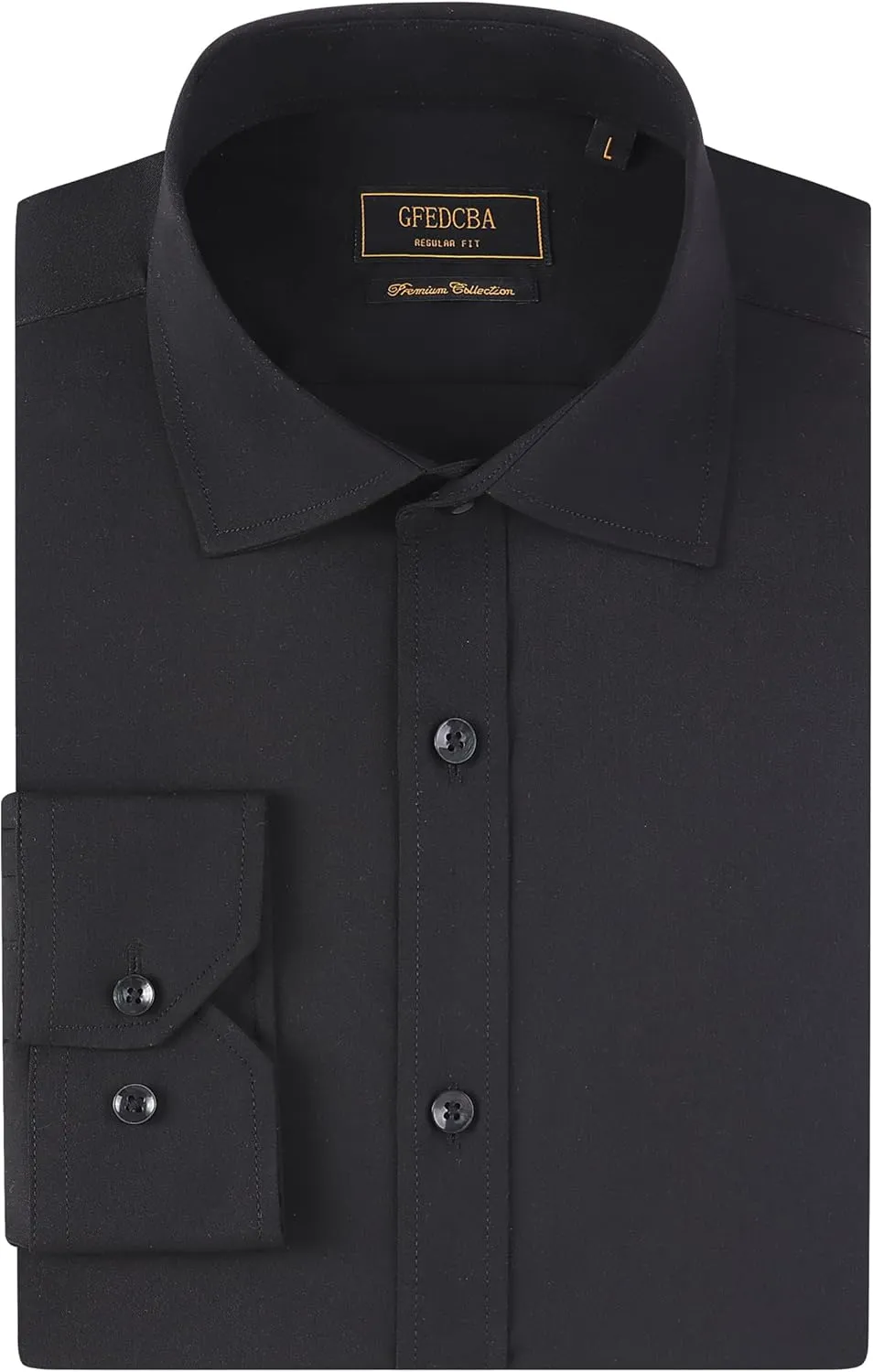 Men's Dress Shirts Wrinkle-Free Long Sleeve Stretch Solid Formal Business Spread Collar Regular fit Shirt
