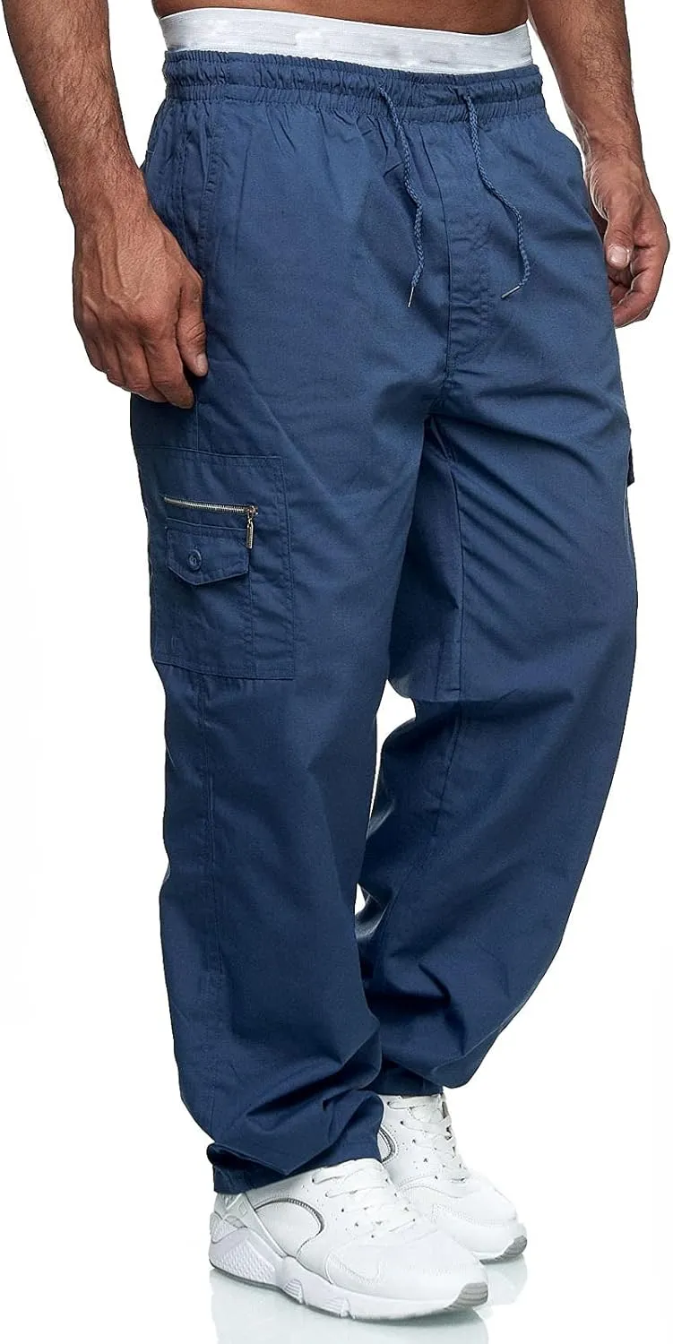 Men's Joggers Cargo Pants Drawstring Fashion Pants Sweatpants Casual Work Chino Pants with Pockets for Men