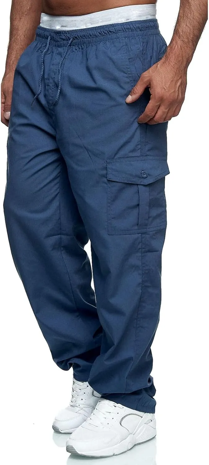 Men's Joggers Cargo Pants Drawstring Fashion Pants Sweatpants Casual Work Chino Pants with Pockets for Men
