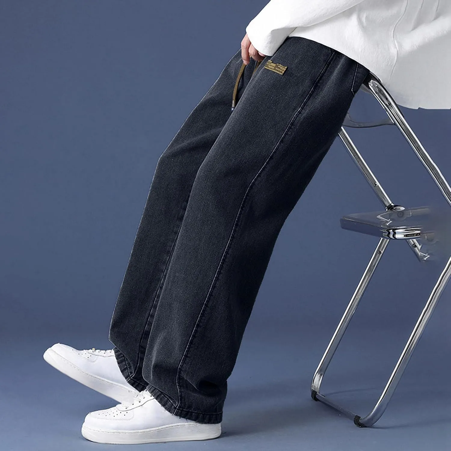 Men's Pants Autumn Pants for Men Casual Lightweight Men's Slim-Fit Casual Stretch Chino Pant Wide Leg Pants for Men