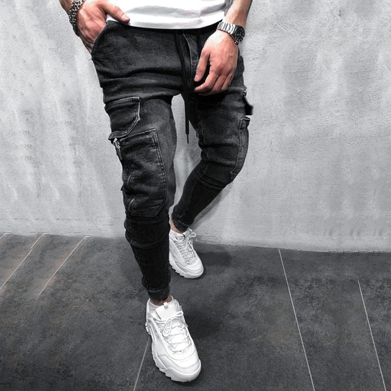 Men's Regular Jeans Men's Slim Chino Pants Men Chino Pants Slim Fit Stretch Bodycon Trousers Casual Men's Dress Pants