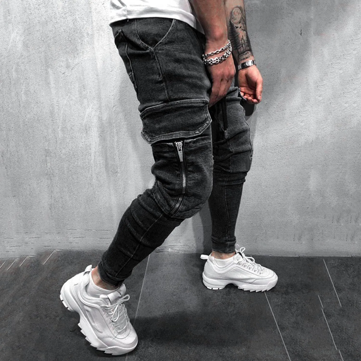 Men's Regular Jeans Men's Slim Chino Pants Men Chino Pants Slim Fit Stretch Bodycon Trousers Casual Men's Dress Pants