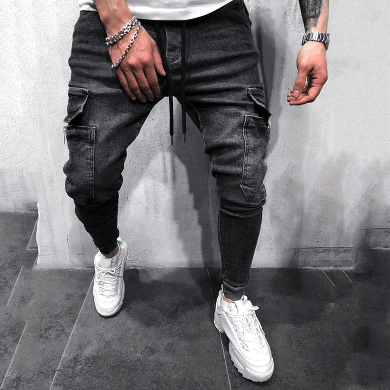Men's Regular Jeans Men's Slim Chino Pants Men Chino Pants Slim Fit Stretch Bodycon Trousers Casual Men's Dress Pants